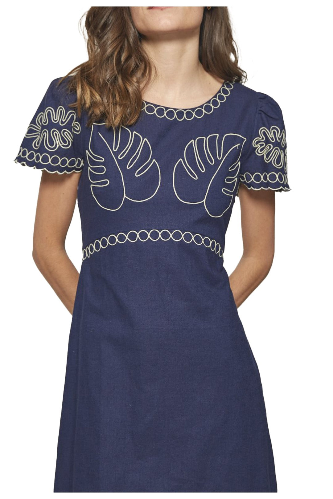 MD’M STUDIO abito donna blu 2.75.053.01 50% lino 50% cotone