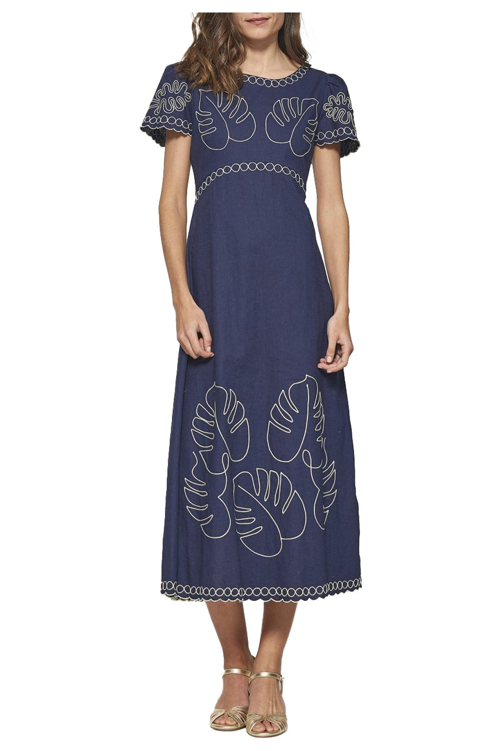 MD’M STUDIO abito donna blu 2.75.053.01 50% lino 50% cotone