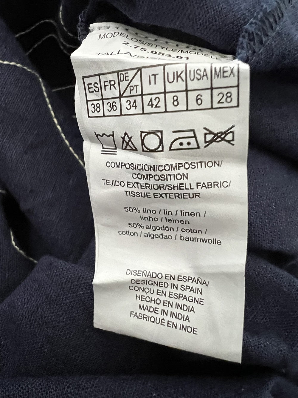 MD’M STUDIO abito donna blu 2.75.053.01 50% lino 50% cotone