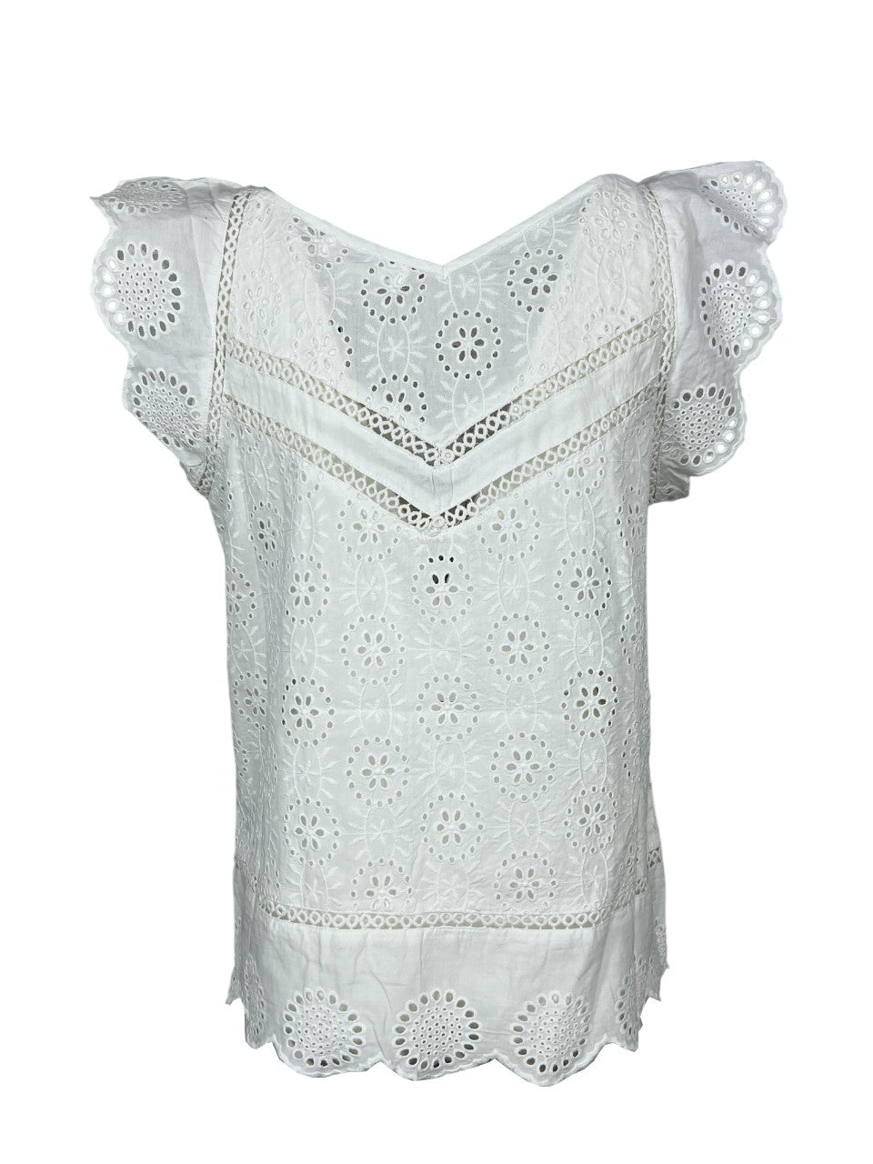MD’M blusa donna sangallo bianco 2.61.051.44 100% cotone