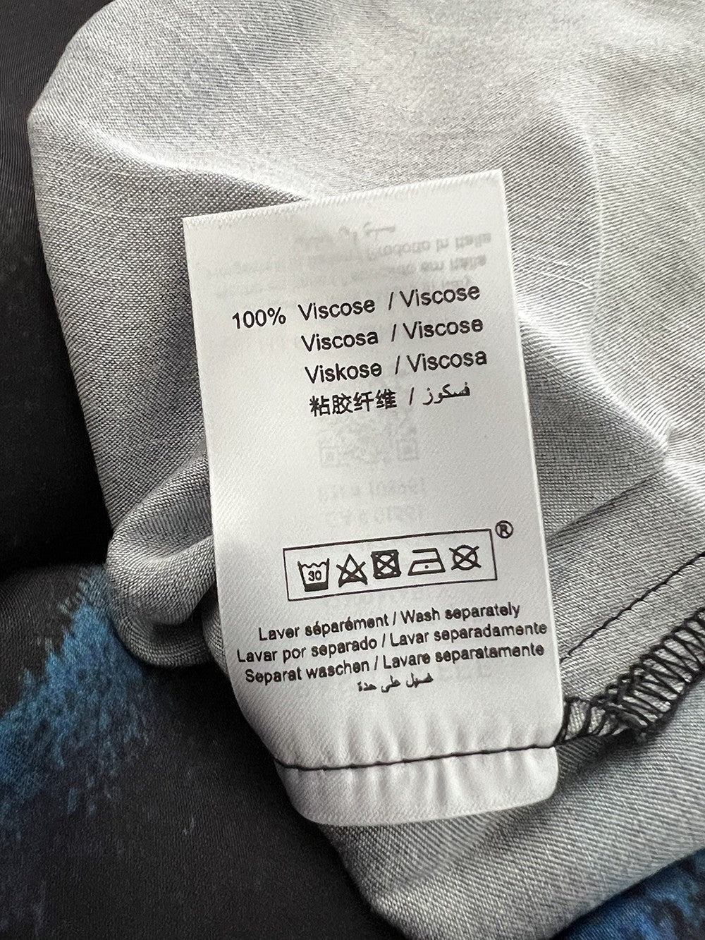 HUMILITY abito lungo stampa blu/azzurro tye&dye BABEAM-T MADE IN ITALY