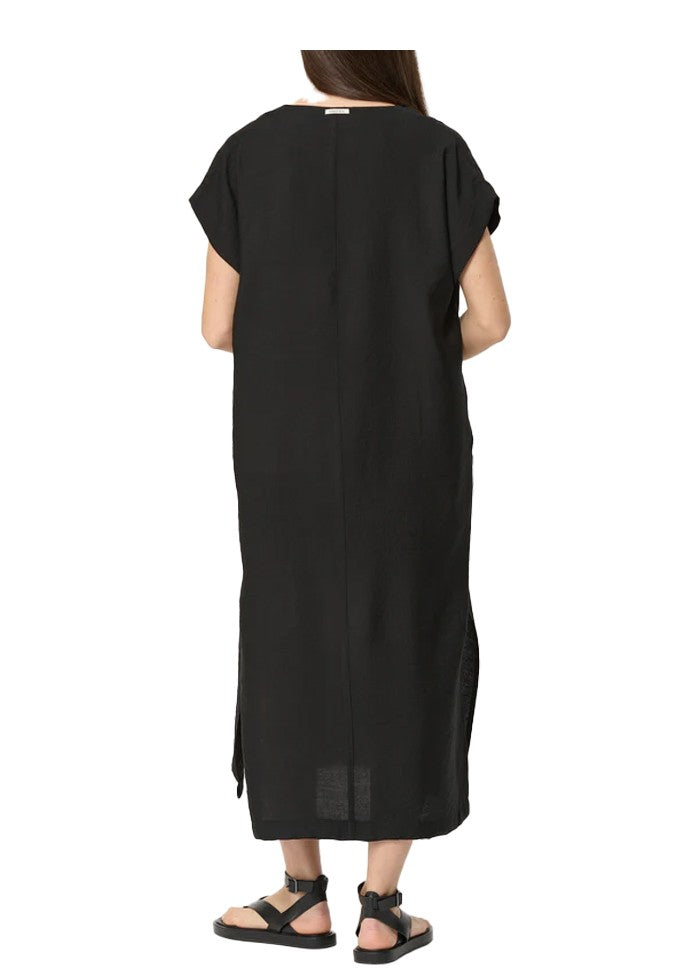 HUMILITY abito donna lungo nero  BABEO-V  MADE IN ITALY