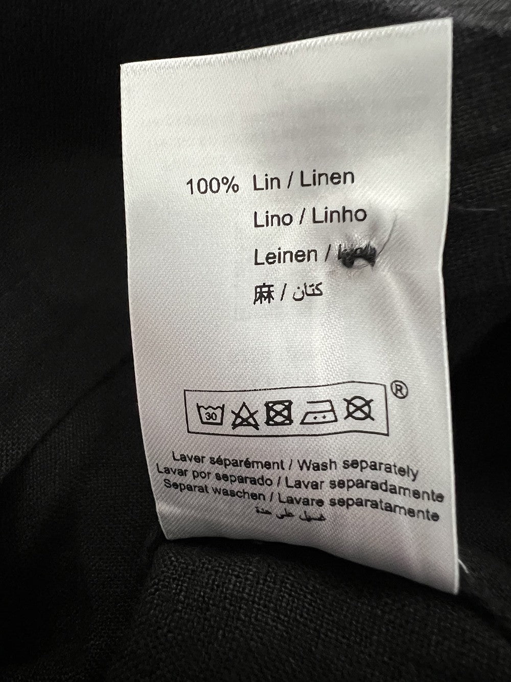 HUMILITY abito chemisier lino nero TALICIA- L  MADE IN ITALY