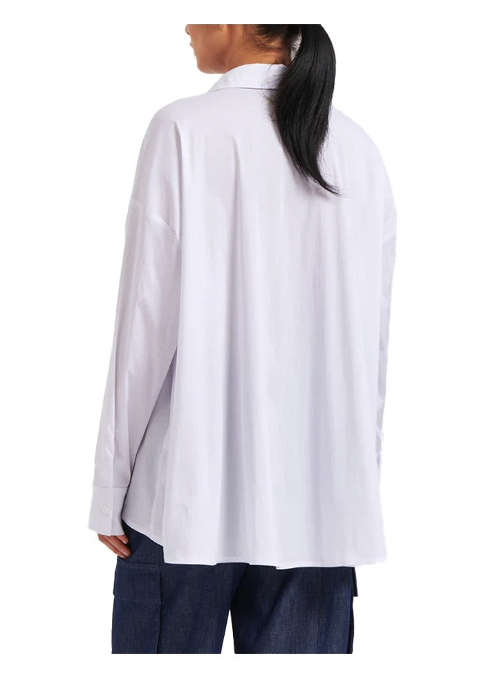 HUMILITY camicia donna over bianca BASMA MADE IN ITALY