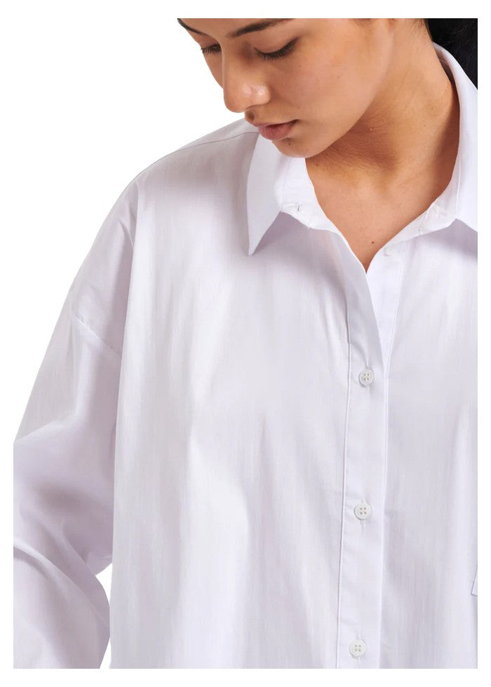 HUMILITY camicia donna over bianca BASMA MADE IN ITALY