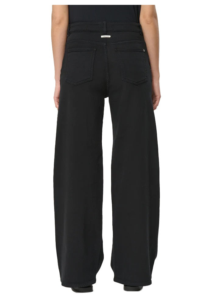 HUMILITY jeans donna neri palazzo JAY-G 99% cotone 1% elastan