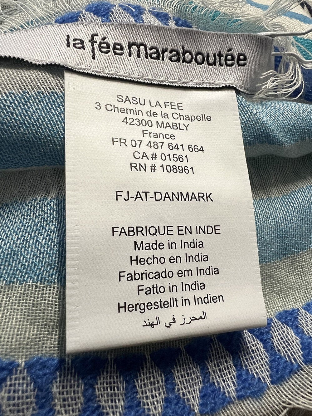 LA FEE MARABOUTEE sciarpa donna cotone righe multicolori DANMARK