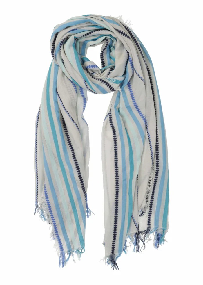 LA FEE MARABOUTEE sciarpa donna cotone righe multicolori DANMARK