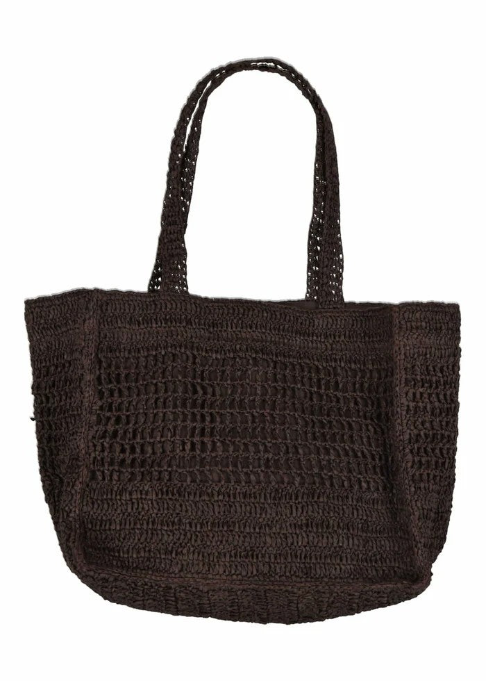 LA FEE MARABOUTEE borsa donna rafia marrone DONUIN 100% carta