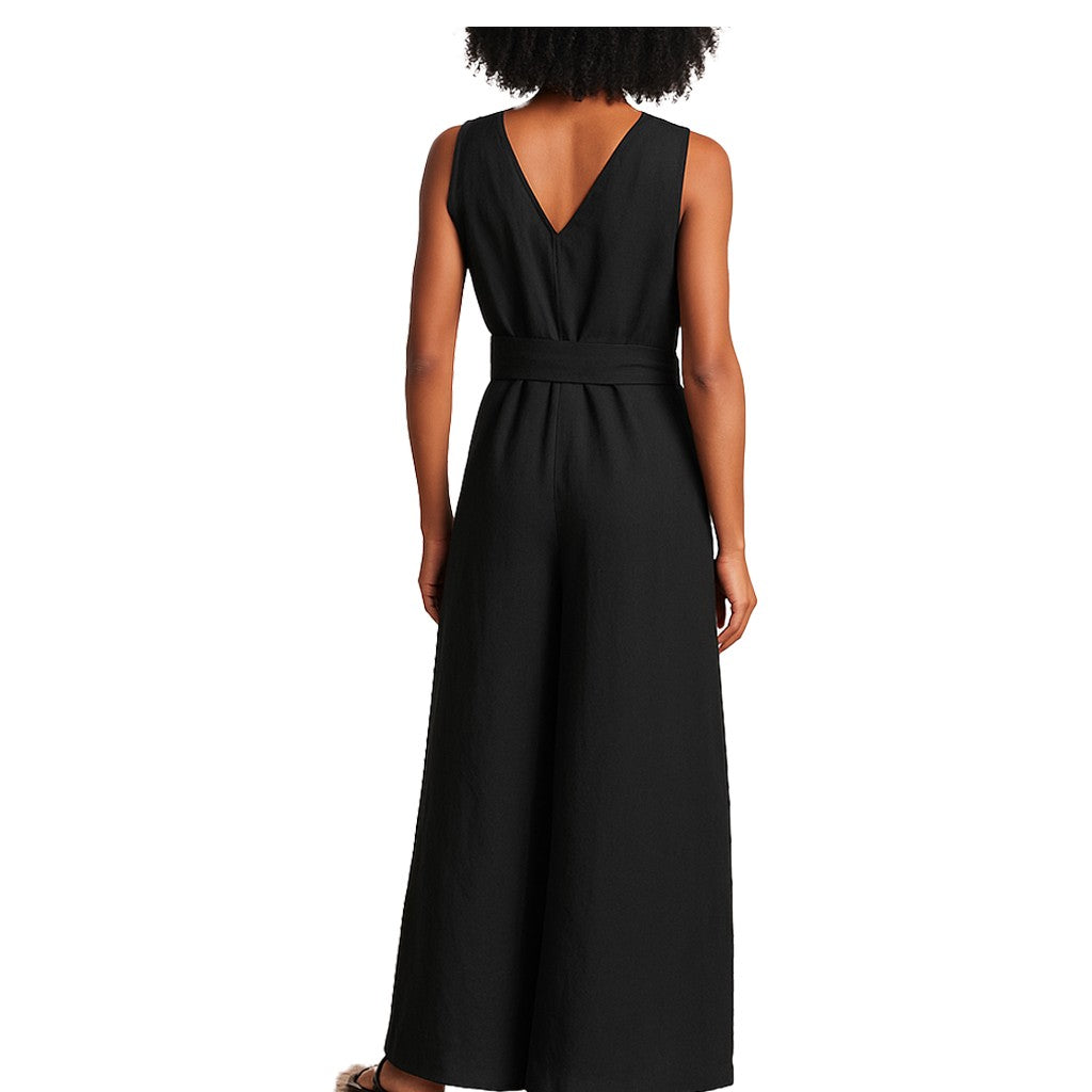 LA FEE MARABOUTEE tuta donna nera palazzo LOMEE-V MADE IN ITALY