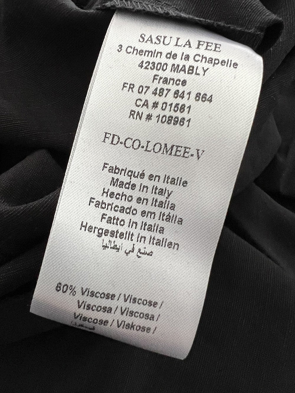 LA FEE MARABOUTEE tuta donna nera palazzo LOMEE-V MADE IN ITALY