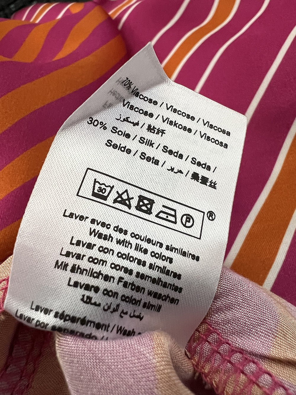 LA FEE MARABOUTEE tuta donna fantasia geometrica fuxia/arancio/bianco SEDONA-B  MADE IN ITALY