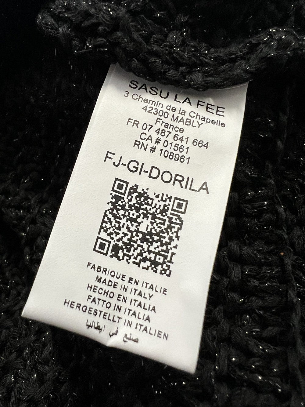 LA FEE MARABOUTEE cardigan donna senza bottoni nero/lurex nero DORILA