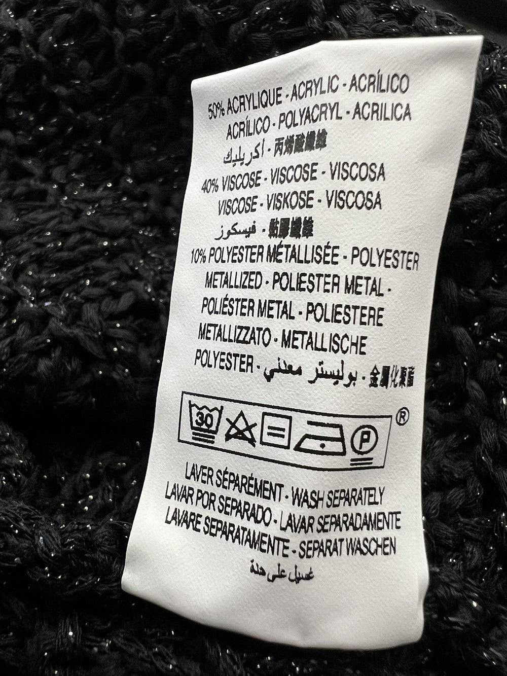 LA FEE MARABOUTEE cardigan donna senza bottoni nero/lurex nero DORILA