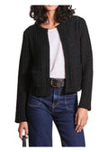LA FEE MARABOUTEE cardigan donna senza bottoni nero/lurex nero DORILA