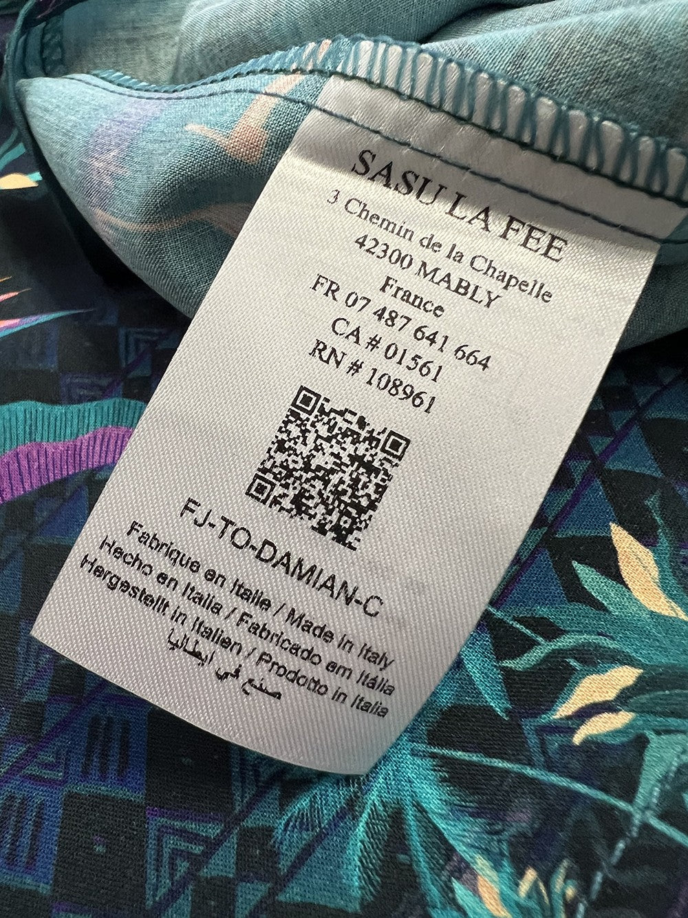 LA FEE MARABOUTEE blusa donna fantasia petrolio multicolor DAMIAN-C MADE IN ITALY