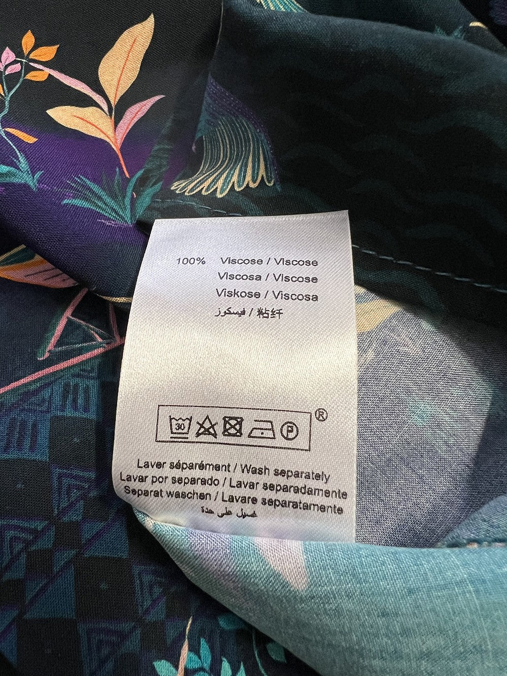 LA FEE MARABOUTEE blusa donna fantasia petrolio multicolor VIJA-C MADE IN ITALY