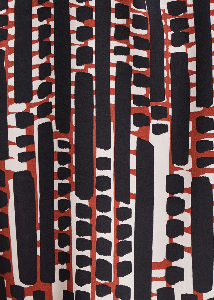 LA FEE MARABOUTEE blusa donna fantasia nero/coccio LAMIYA-O MADE IN ITALY