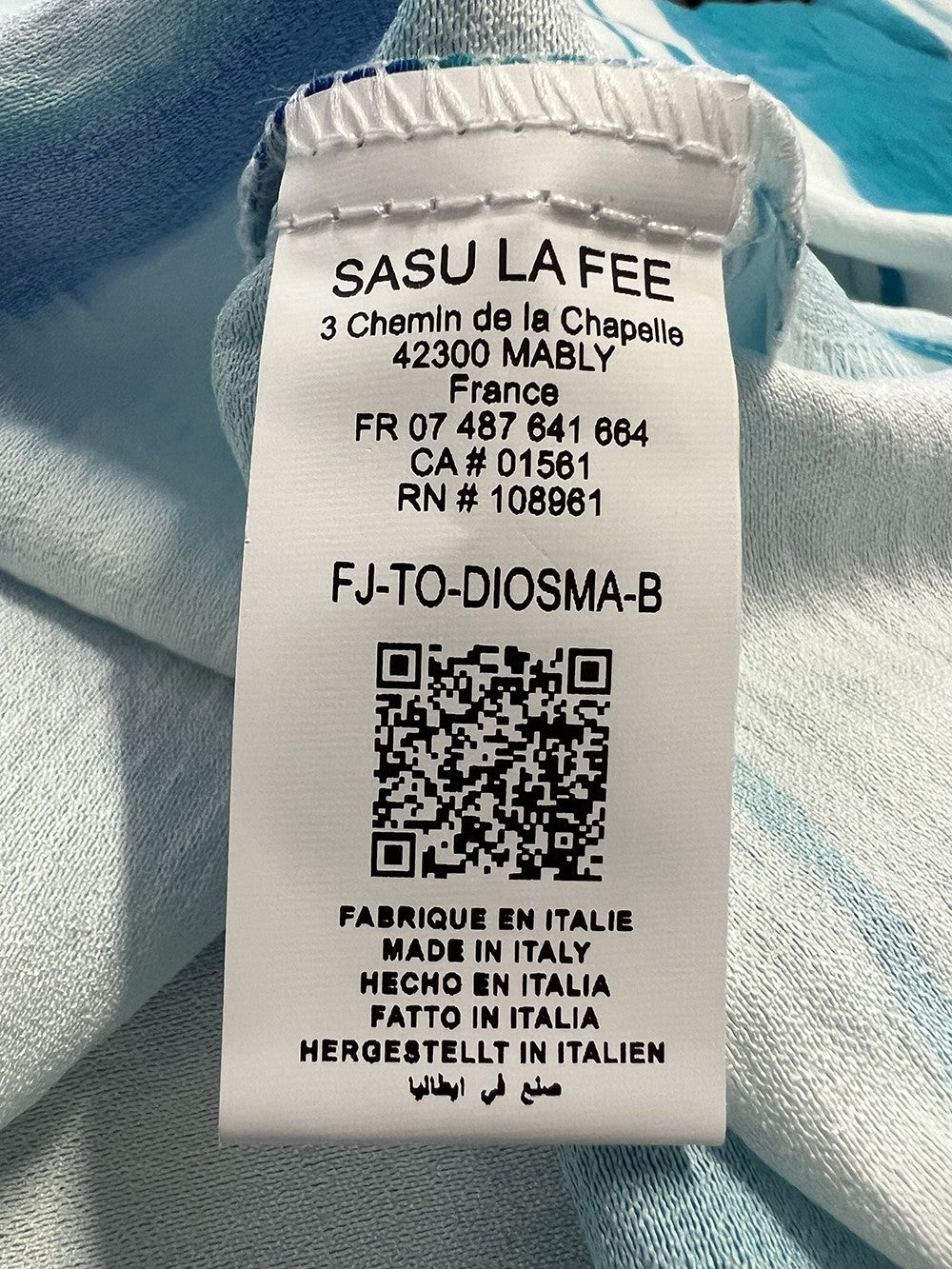 LA FEE MARABOUTEE blusa donna a scatola fantasia righe blu/azzurro DIOSMA-B MADE IN ITALY