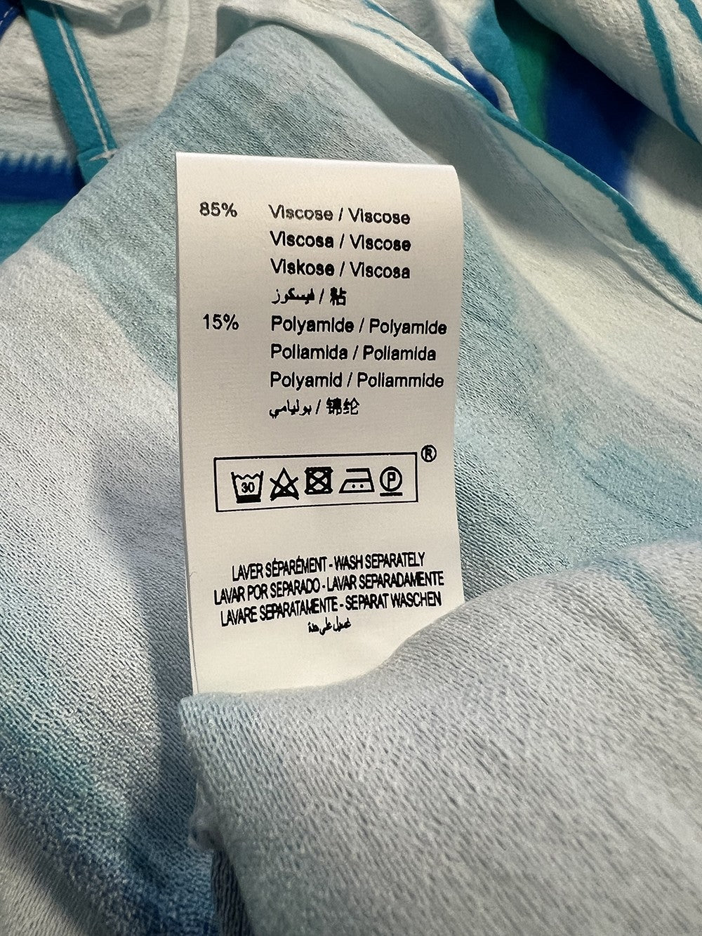 LA FEE MARABOUTEE blusa donna a scatola fantasia righe blu/azzurro DIOSMA-B MADE IN ITALY