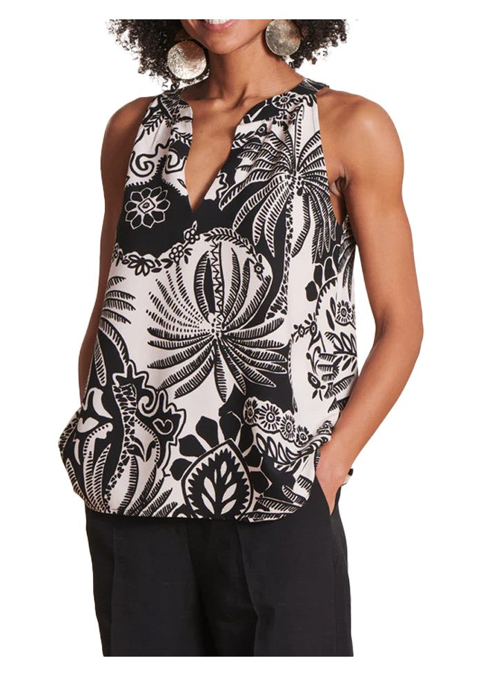 LA FEE MARABOUTEE blusa donna ecru/nero PLUMA-W