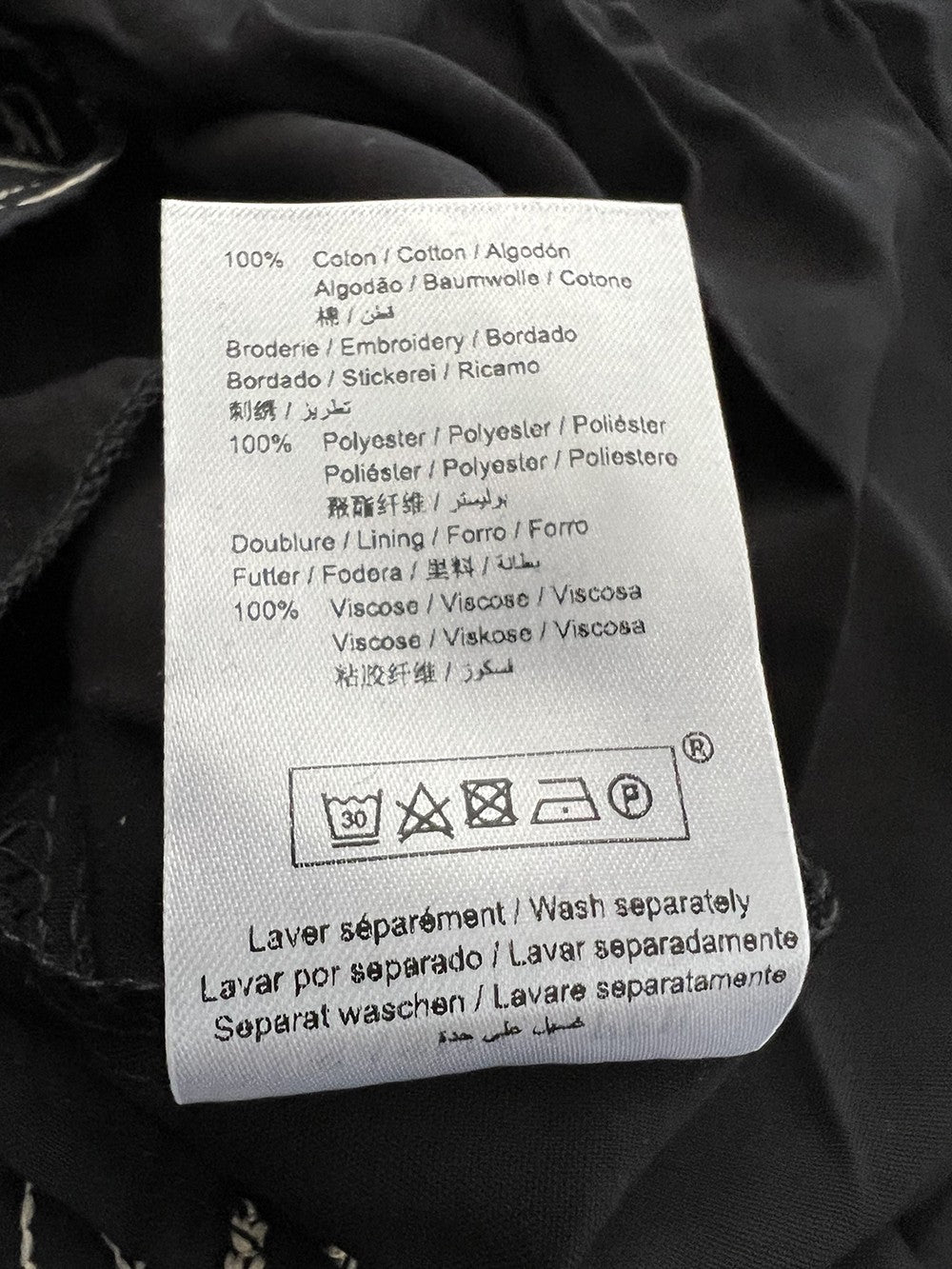 LA FEE MARABOUTEE abito lungo cotone nero ricamato ecru DARLING-E MADE IN ITALY