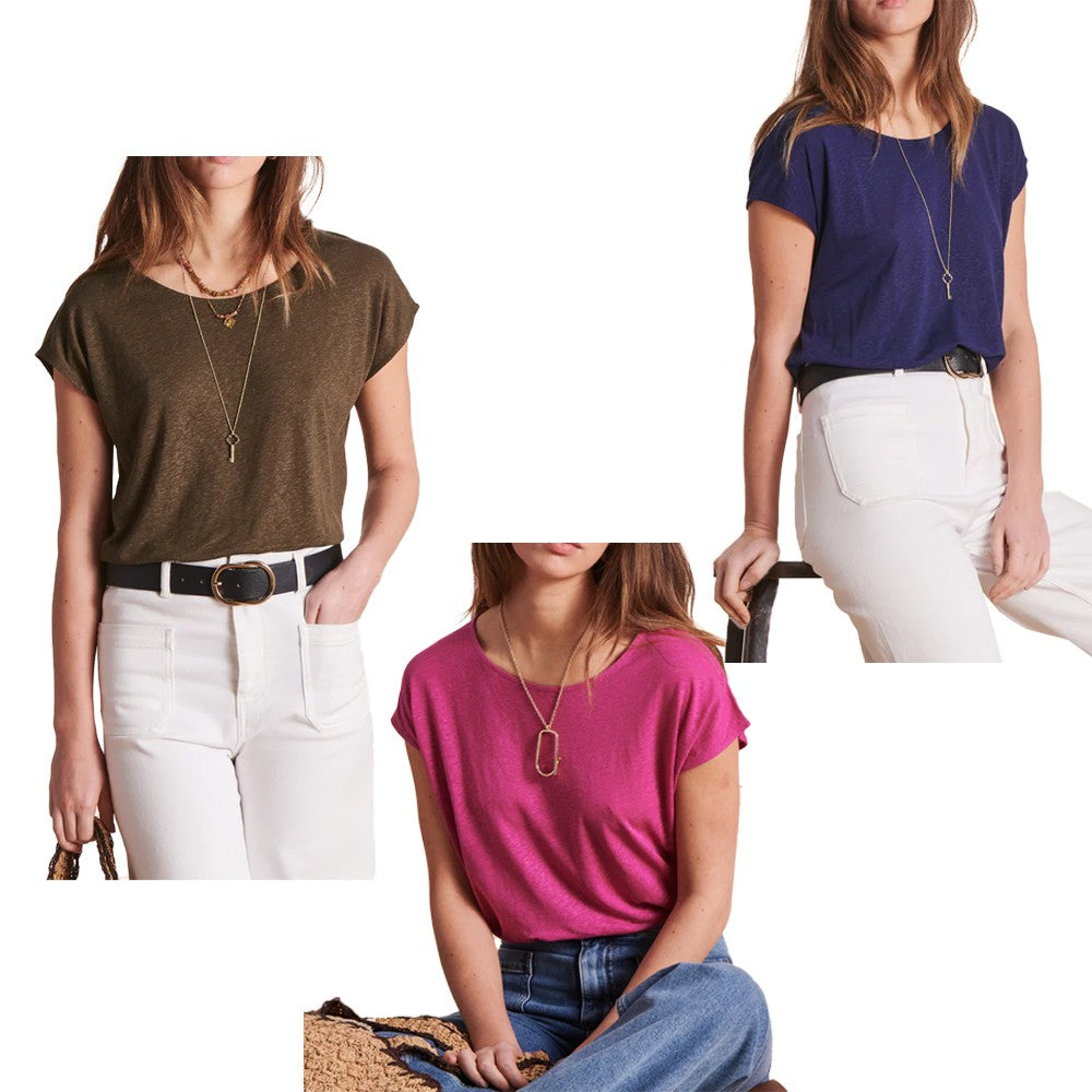 LA FEE MARABOUTEE t-shirt donna VIRANO-L 70% lyocell 30% lino