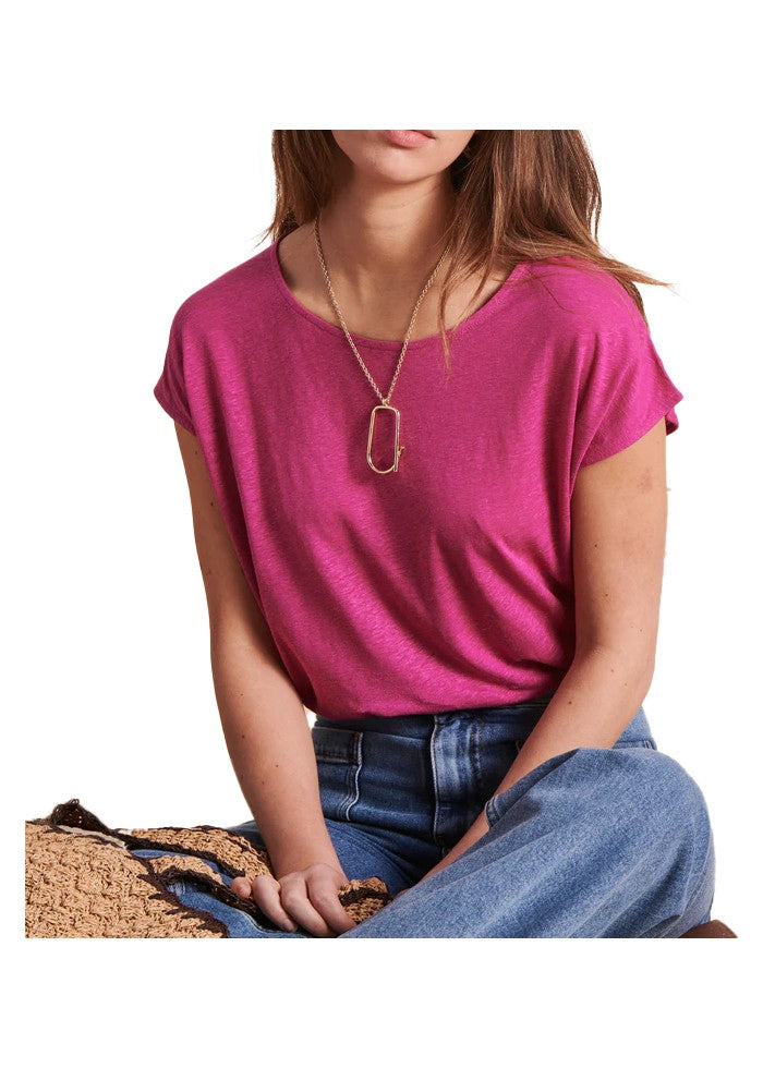 LA FEE MARABOUTEE t-shirt donna VIRANO-L 70% lyocell 30% lino