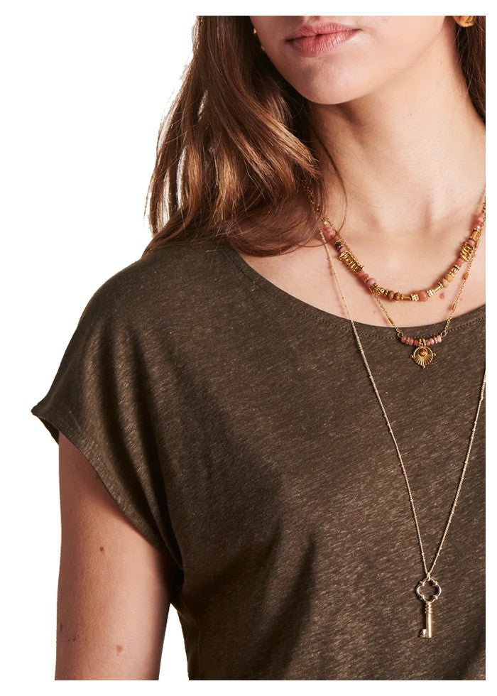 LA FEE MARABOUTEE t-shirt donna VIRANO-L 70% lyocell 30% lino