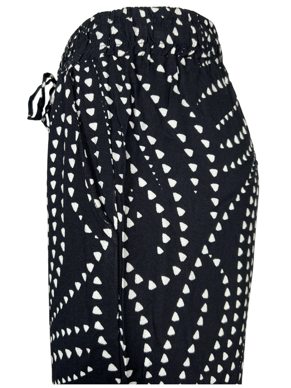 LA FEE MARABOUTEE pantalone donna palazzo nero/bianco PACOA- D  MADE IN ITALY