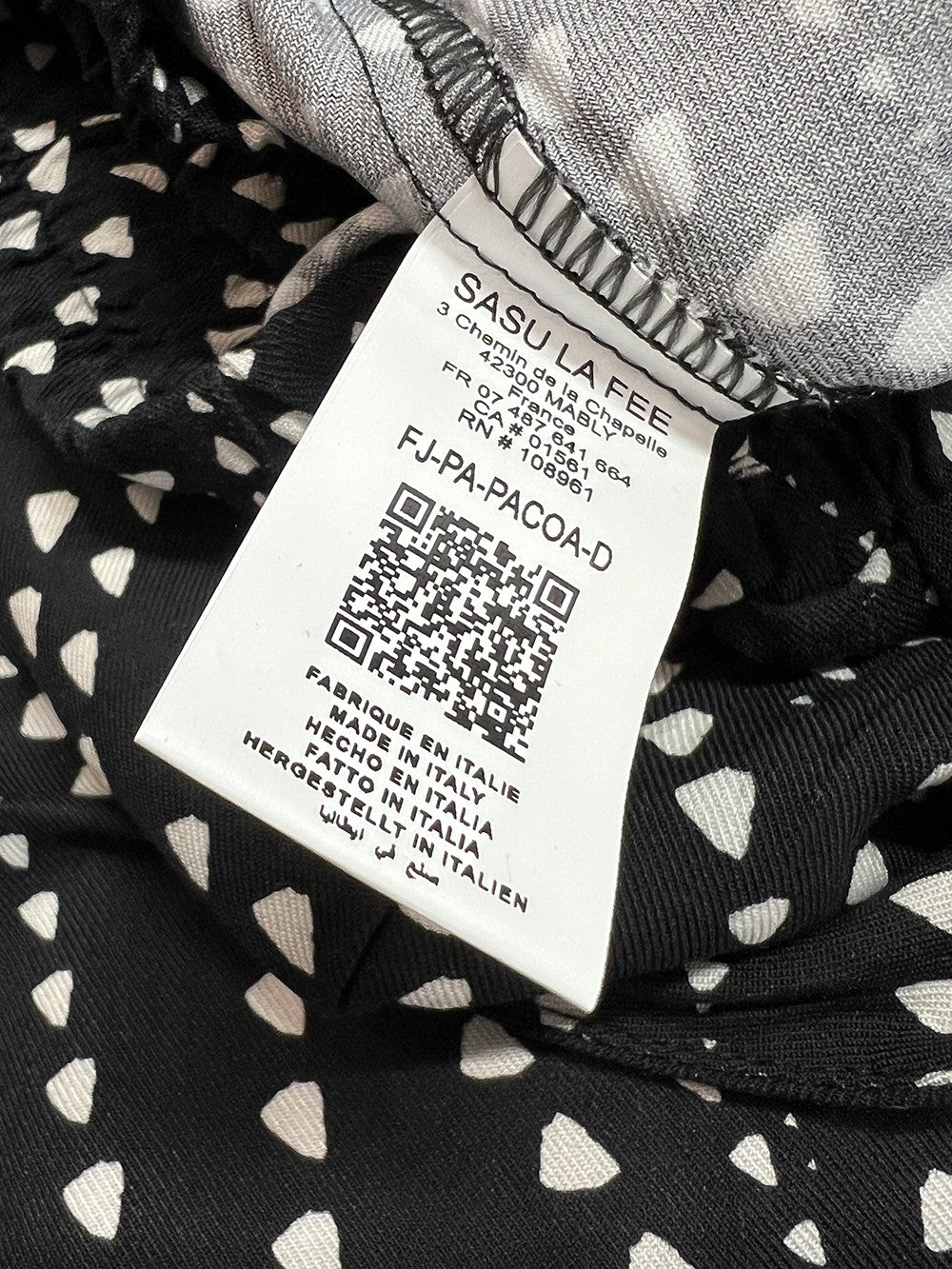 LA FEE MARABOUTEE pantalone donna palazzo nero/bianco PACOA- D  MADE IN ITALY