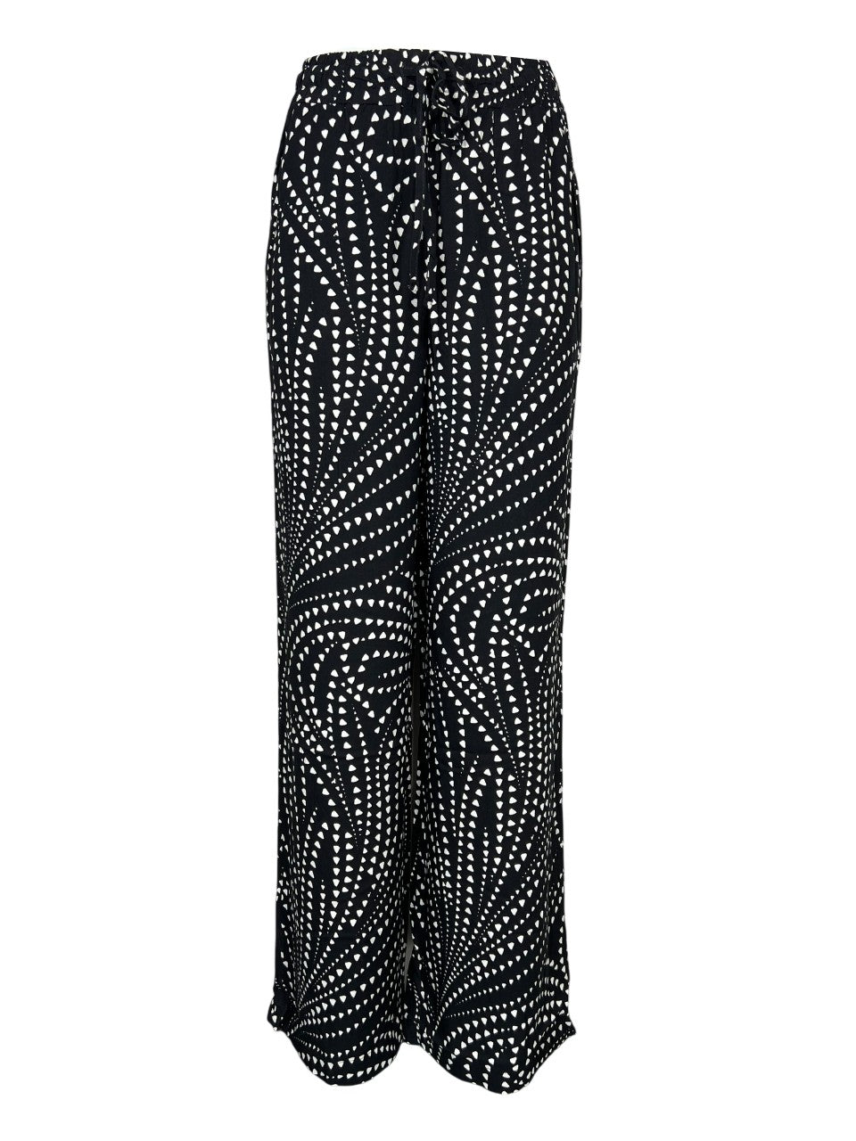 LA FEE MARABOUTEE pantalone donna palazzo nero/bianco PACOA- D  MADE IN ITALY