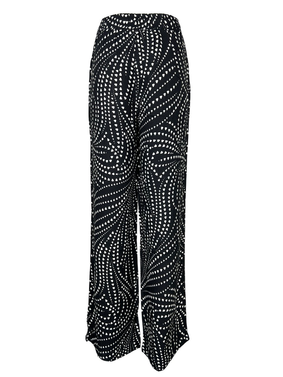 LA FEE MARABOUTEE pantalone donna palazzo nero/bianco PACOA- D  MADE IN ITALY