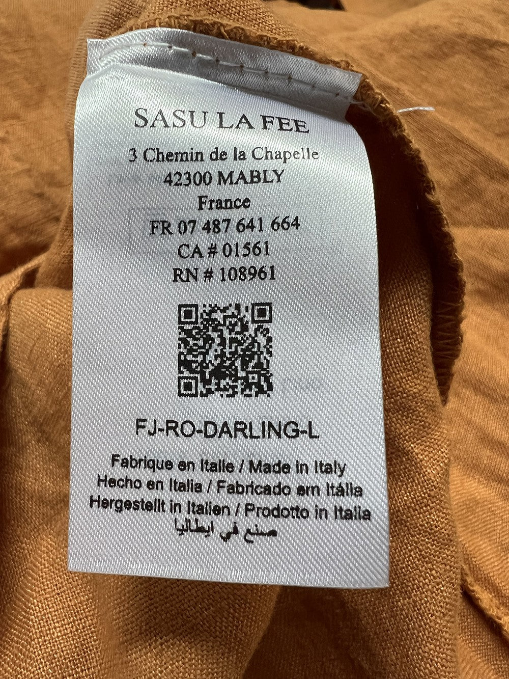 LA FEE MARABOUTEE abito donna svasato DARLING-L 100% lino MADE IN ITALY