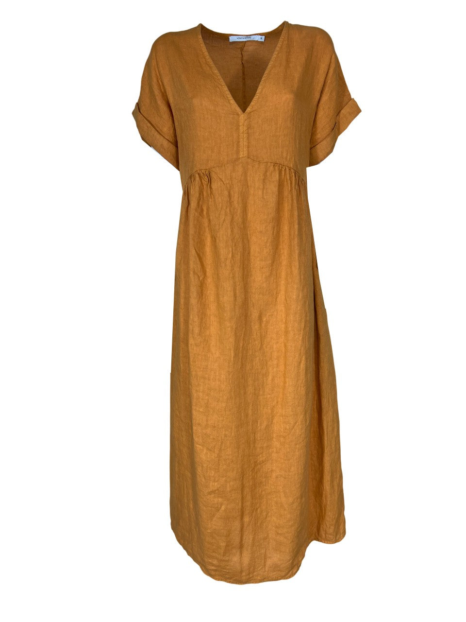 LA FEE MARABOUTEE abito donna svasato DARLING-L 100% lino MADE IN ITALY