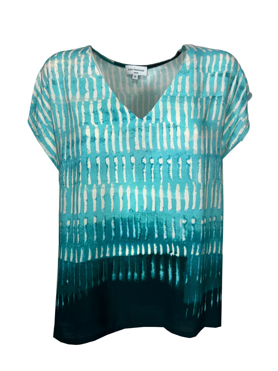 LA FEE MARABOUTEE blusa donna acqua/petrolio LAMIYA-C MADE IN ITALY