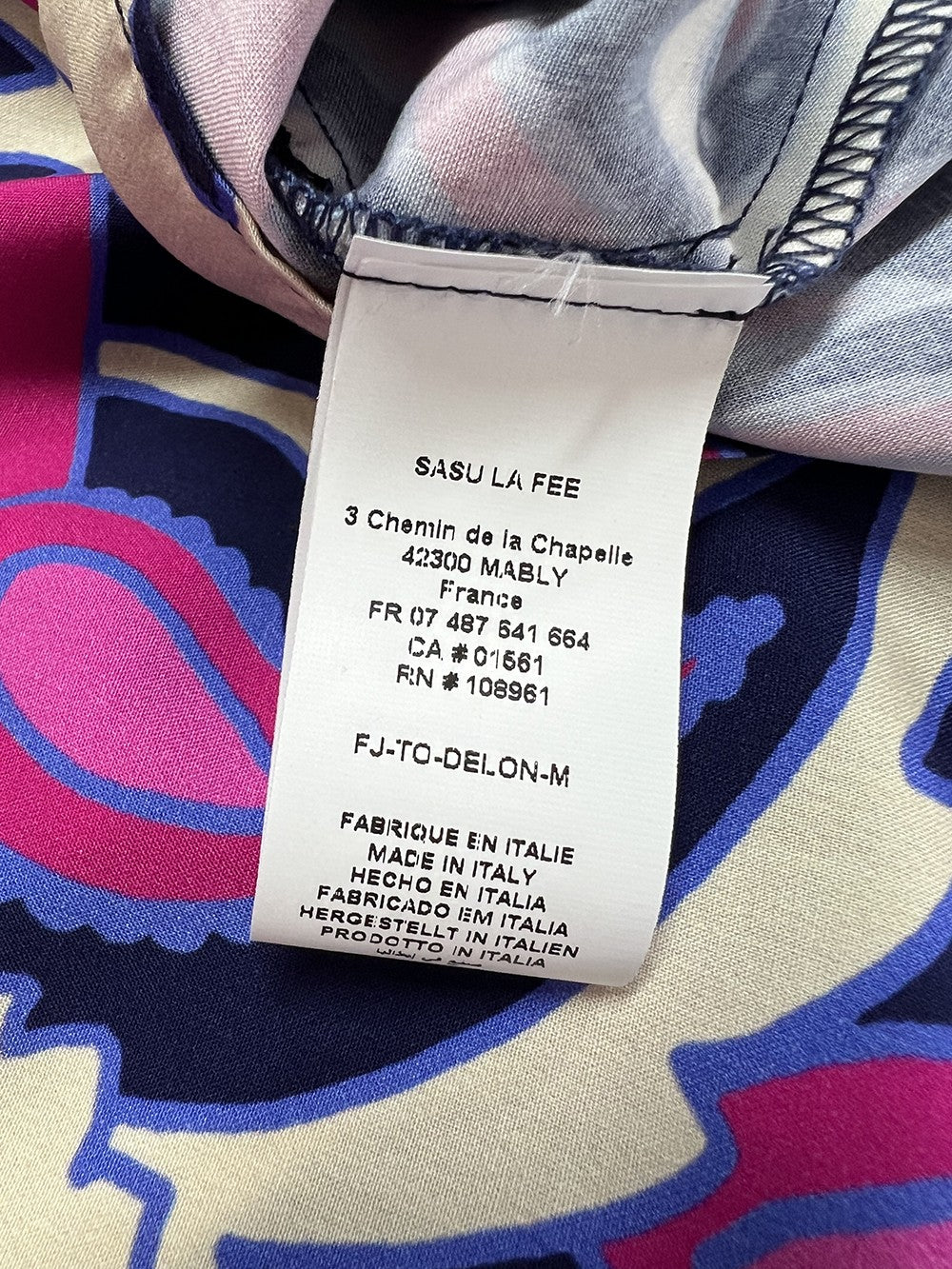 LA FEE MARABOUTEE blusa donna fuxia/nero/bianco DELON-M MADE IN ITALY