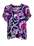 LA FEE MARABOUTEE blusa donna fuxia/nero/bianco DELON-M MADE IN ITALY