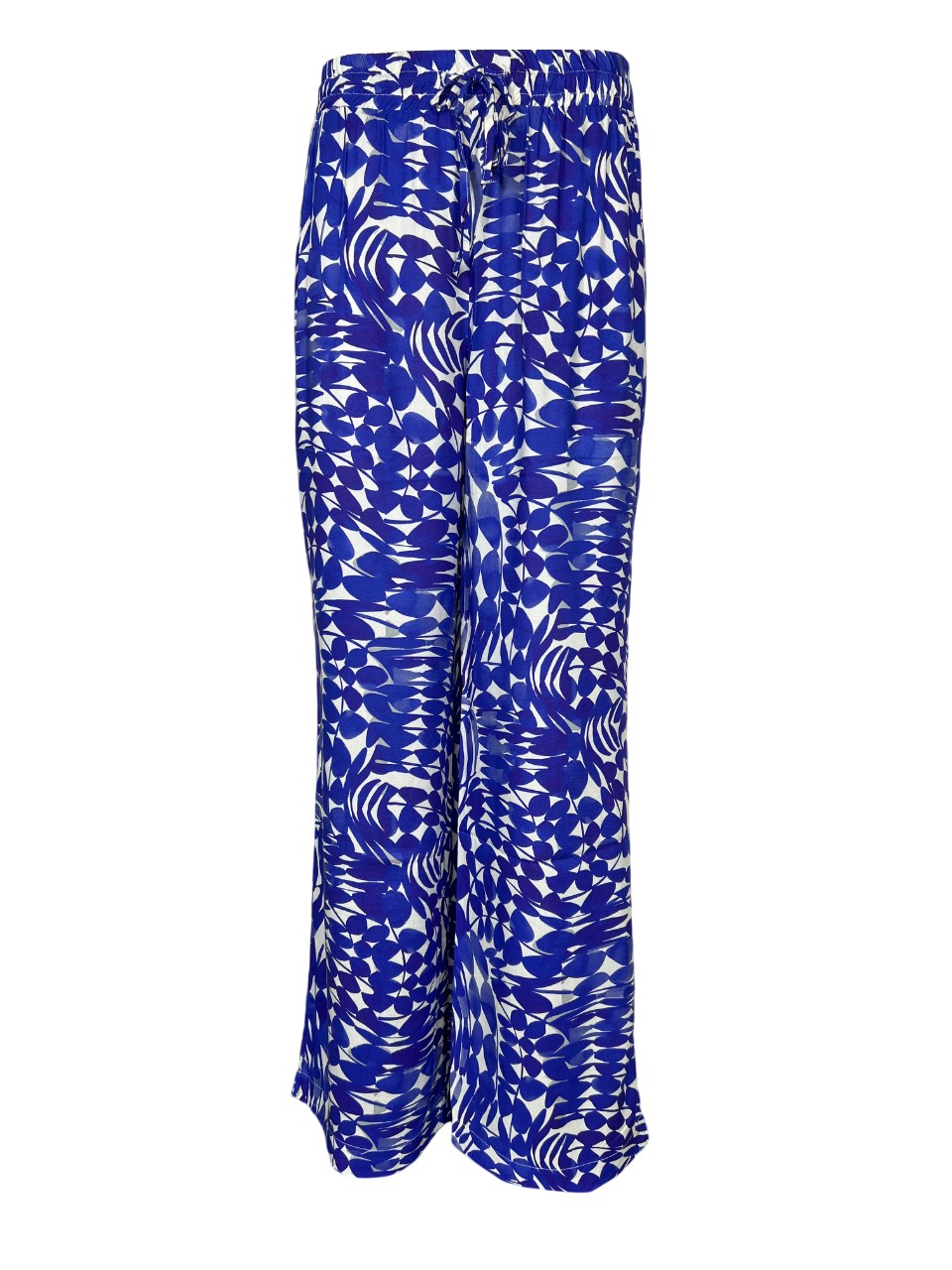 LA FEE MARABOUTEE pantalone donna palazzo bluette/panna PACOA - H MADE IN ITALY