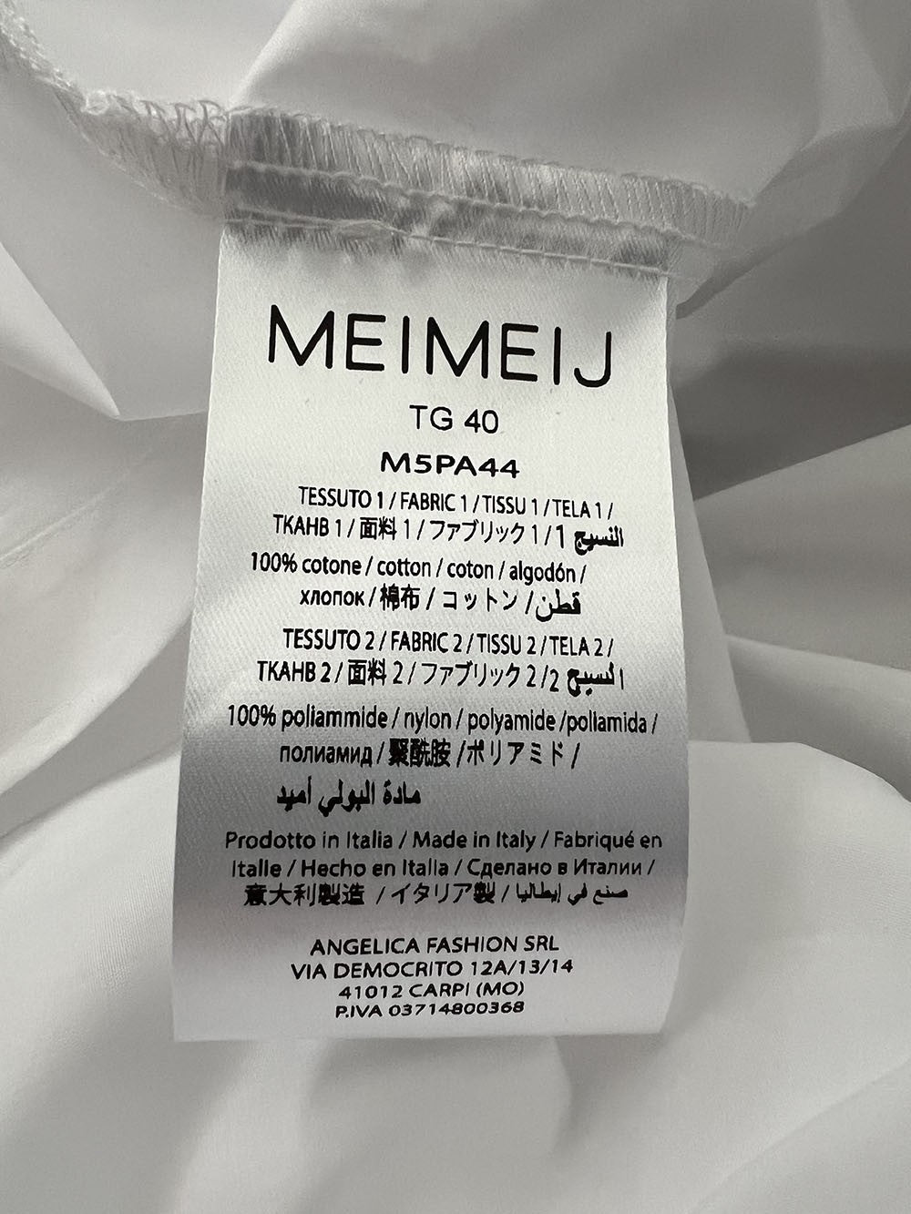 MEIMEIJ camicia donna a campana M5PA44 100% cotone MADE IN ITALY