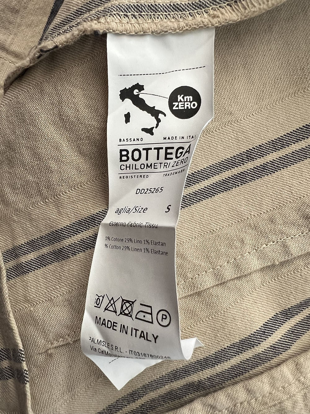 4.10 by BottegaChilometriZero giacca donna slim beige righe nero DD25265 MADE IN ITALY