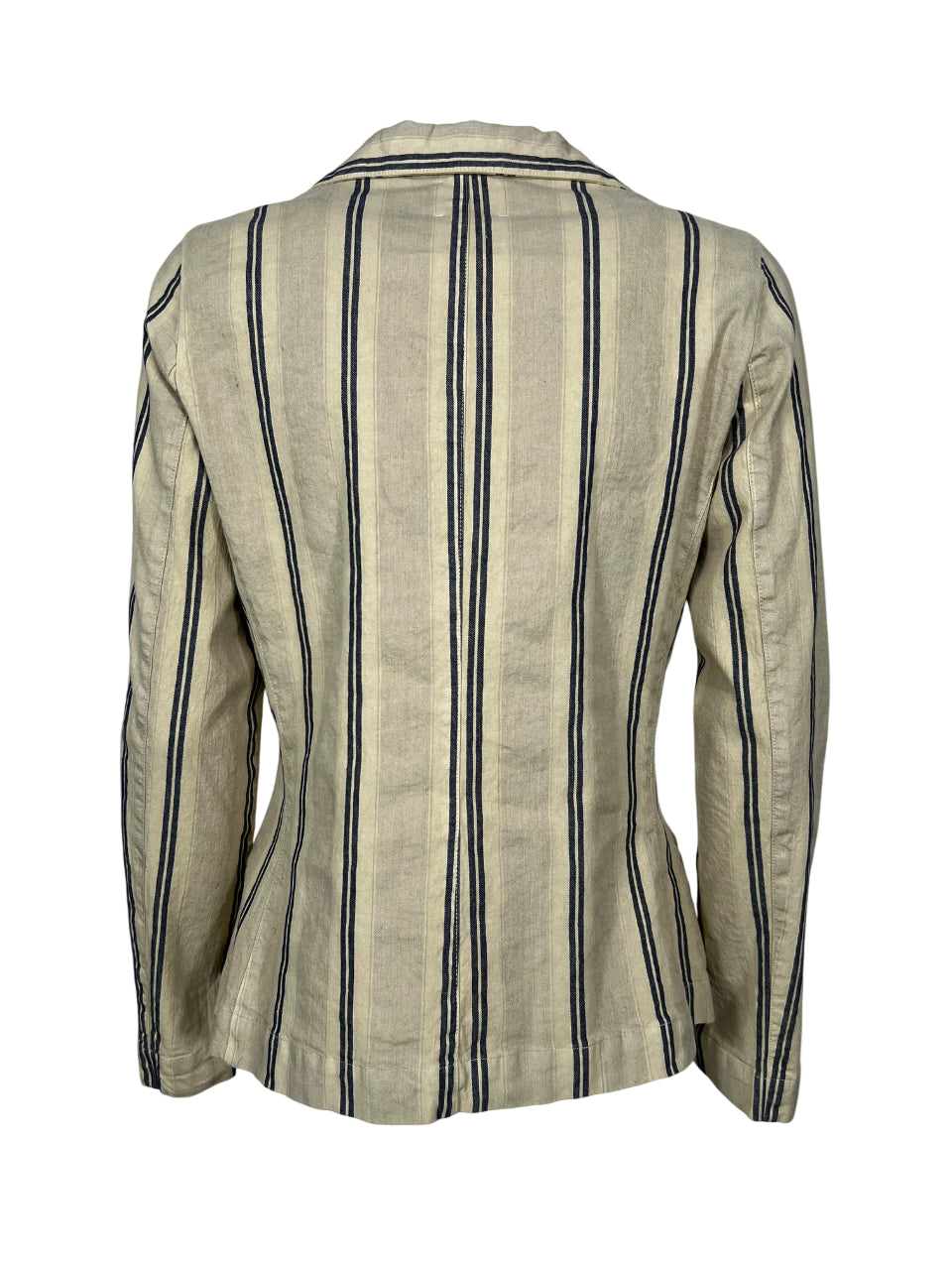 4.10 by BottegaChilometriZero giacca donna slim beige righe nero DD25265 MADE IN ITALY