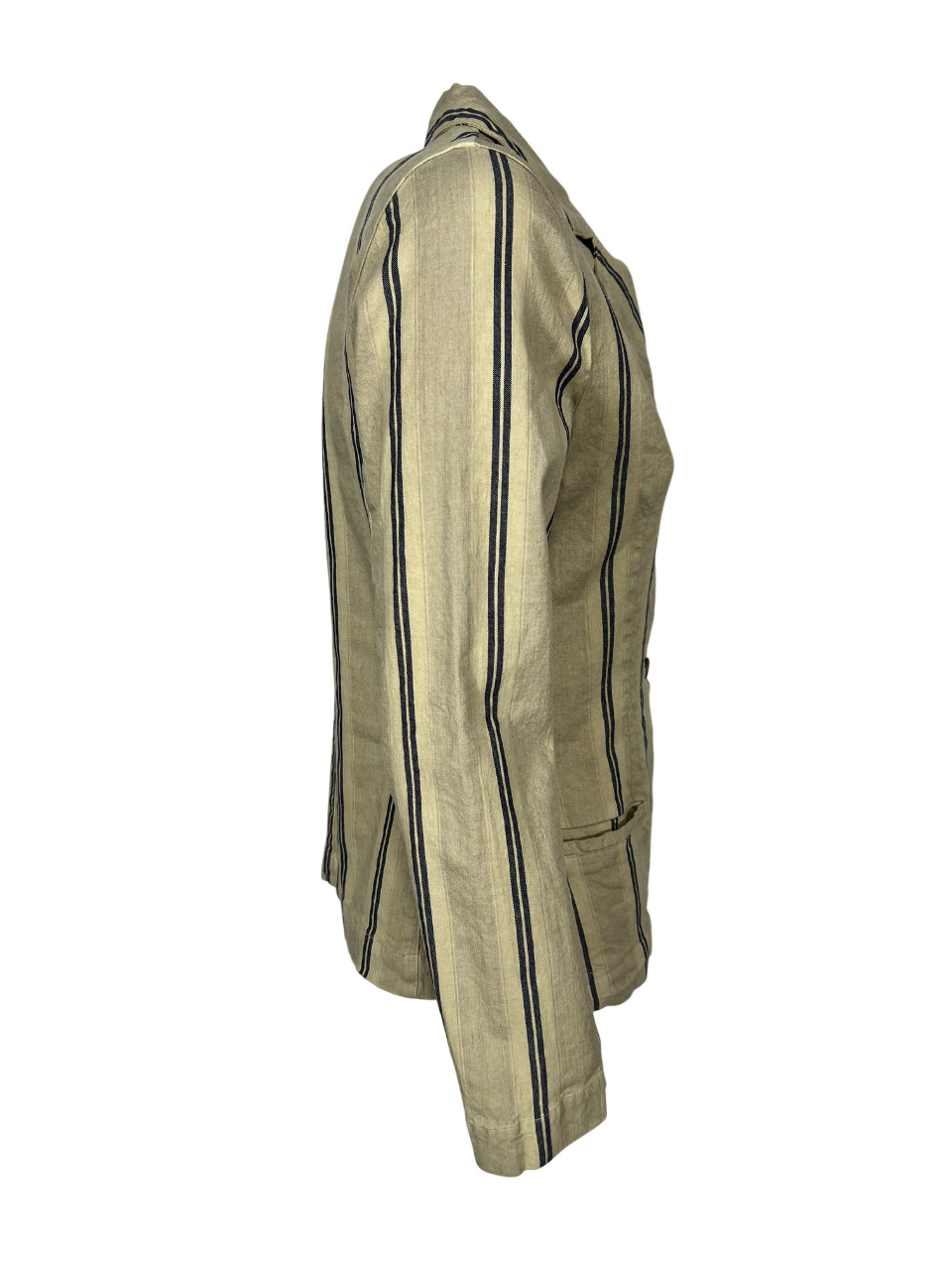 4.10 by BottegaChilometriZero giacca donna slim beige righe nero DD25265 MADE IN ITALY