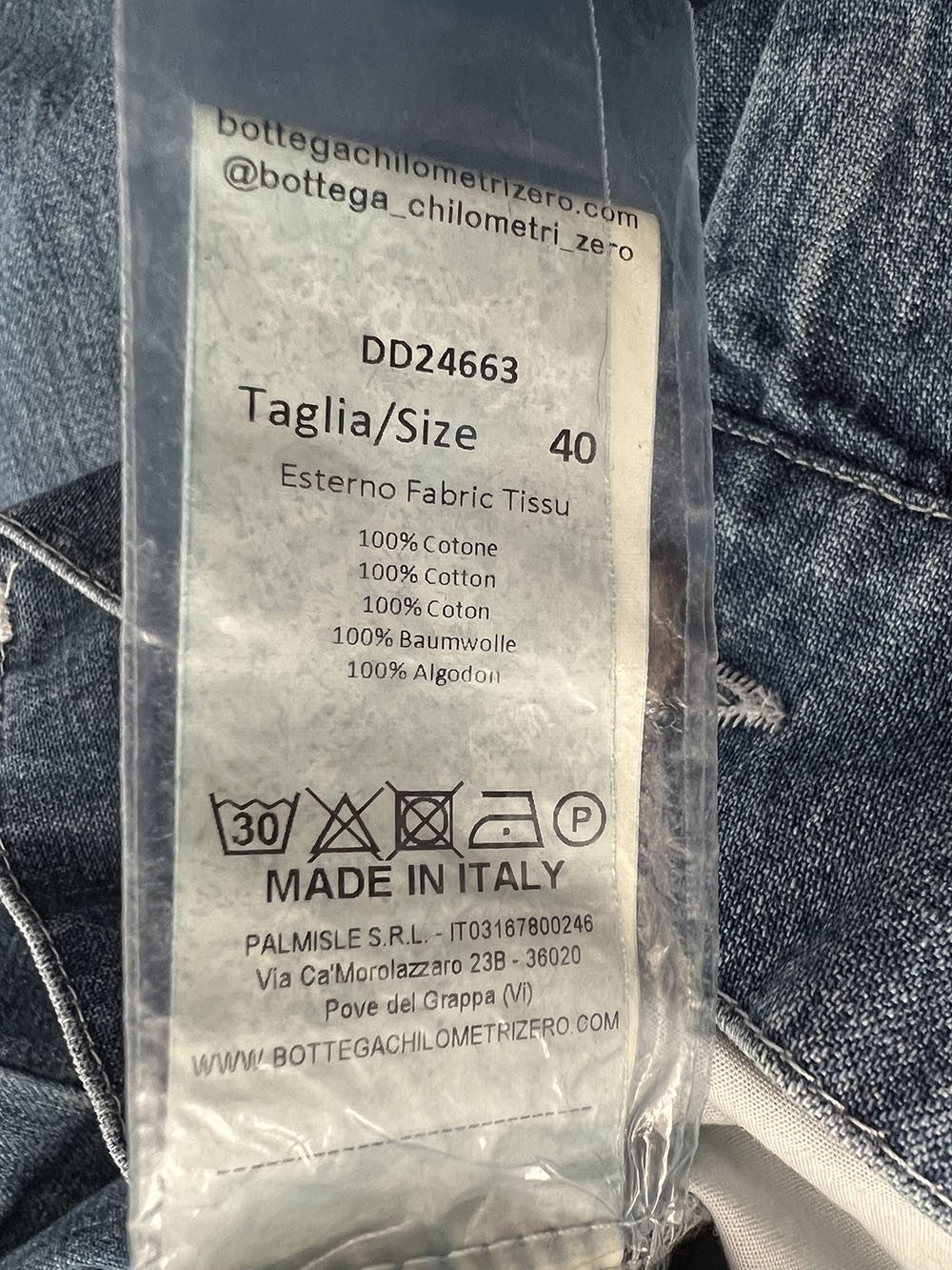 4.10 by BottegaChilometriZero pantalone donna palazzo chambray leggero denim chiaro DD24663 MADE IN ITALY