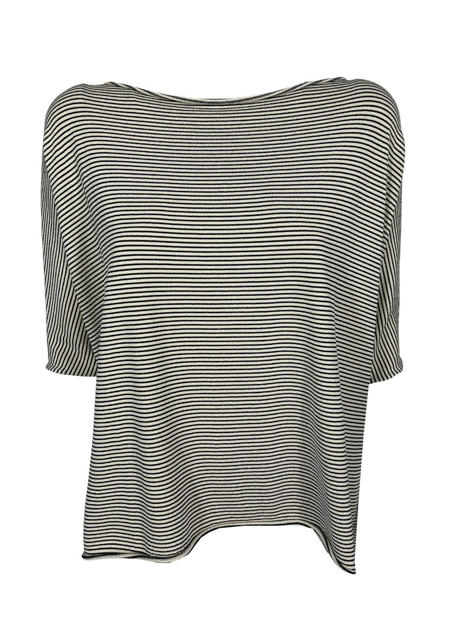 LIVIANA CONTI maglia donna over righe beige/nero F5SA62 MADE IN ITALY