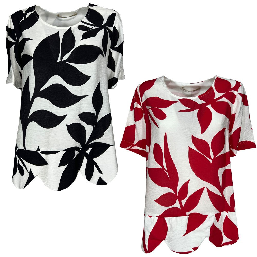 MOUSSE blusa donna fantasia floreale SM5-102L MADE IN ITALY