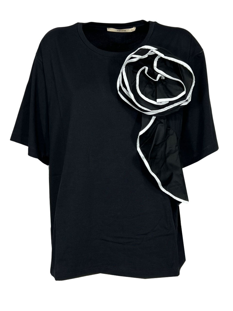 MOUSSE maxi t-shirt donna nera SM5-108M 100% cotone MADE IN ITALY