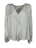 MOUSSE camicia donna bianco fantasia nera SM5-513 A MADE IN ITALY