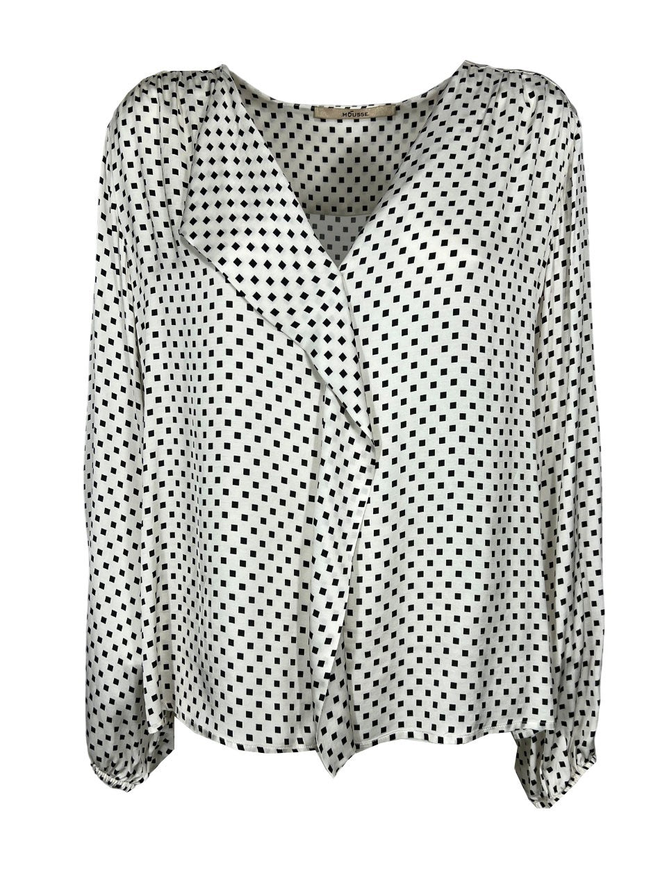 MOUSSE camicia donna bianco fantasia nera SM5-513 A MADE IN ITALY