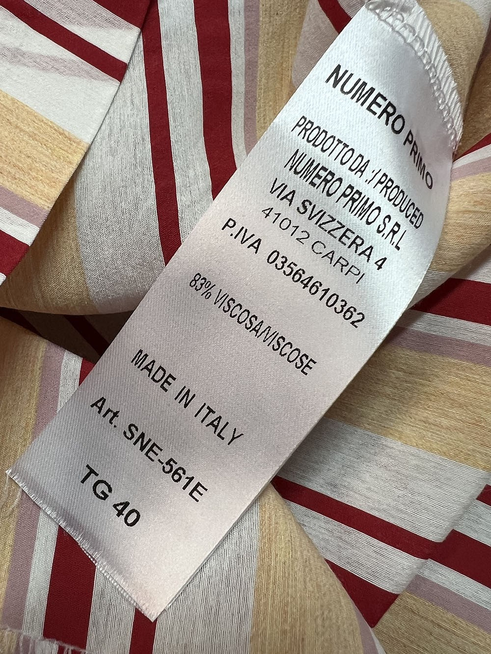 NUMERO PRIMO blusa donna righe multicolor SN5-561E MADE IN ITALY